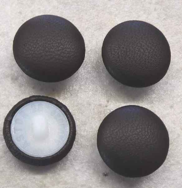 Knöpfe mit Leder Dunkelbraun bezogen Ø 18mm