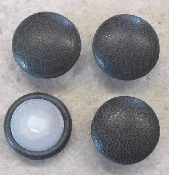 Knöpfe mit Leder Anthrazit bezogen Ø 18mm