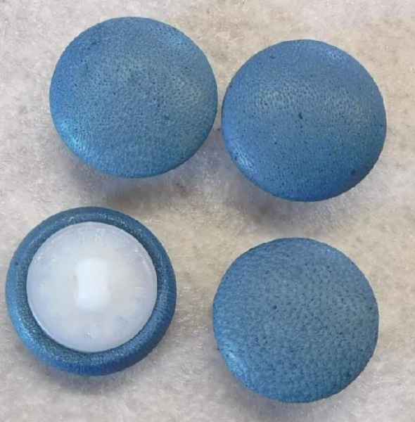 Knöpfe mit Leder Blau bezogen Ø 18mm