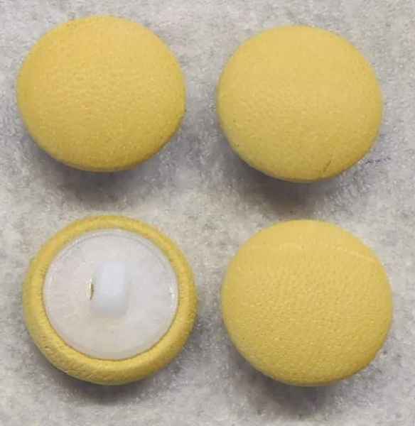 Knöpfe mit Leder Gelb bezogen Ø 18mm