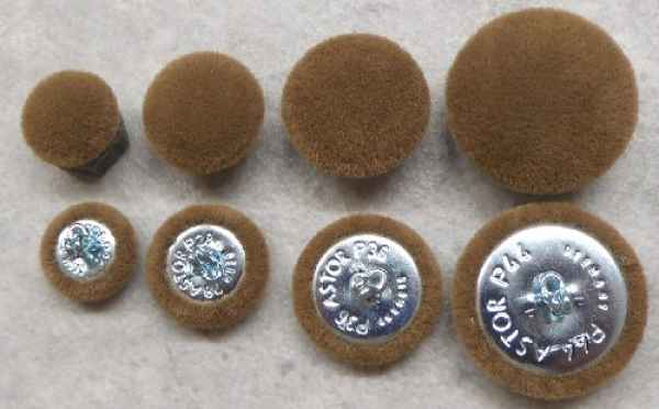 Polsterknöpfe mit Haken Mikrofaser Nuss