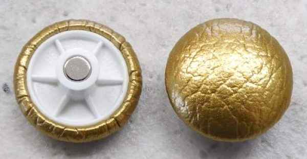 Magnet mit bezogenen Kopf Kunstleder Gold