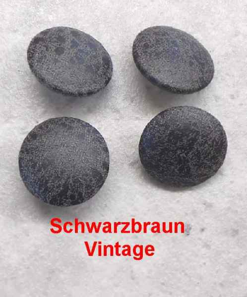 Polsterknöpfe Splint Mikrofaser-Kunstleder Schwarzbraun Vintage