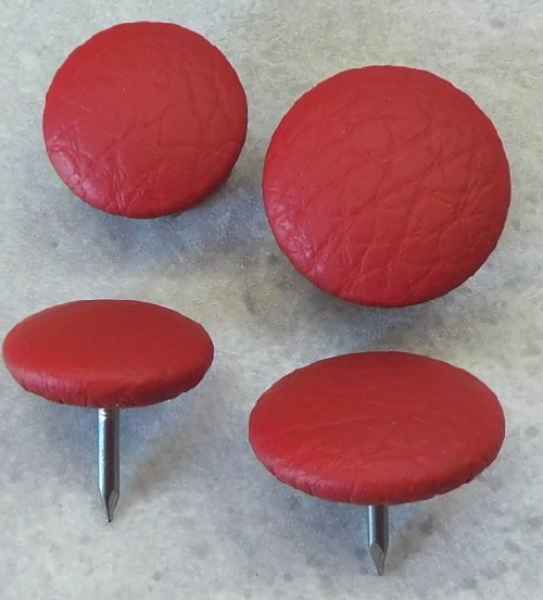 Polsterknöpfe mit Nagel Kunstleder Rot