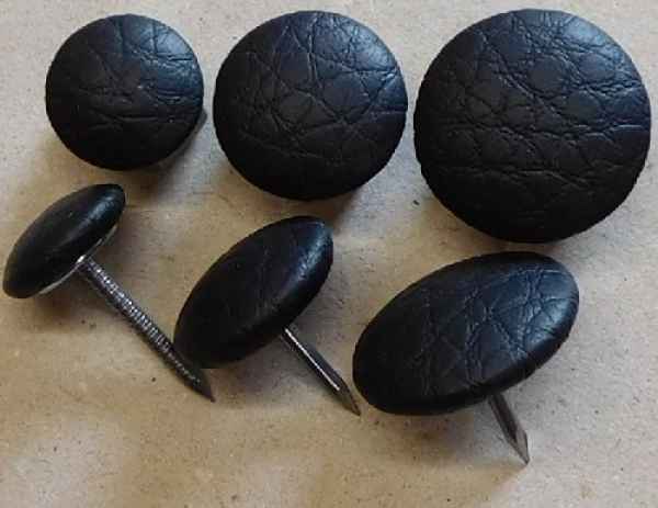 Polsterknöpfe mit Nagel Kunstleder Schwarz