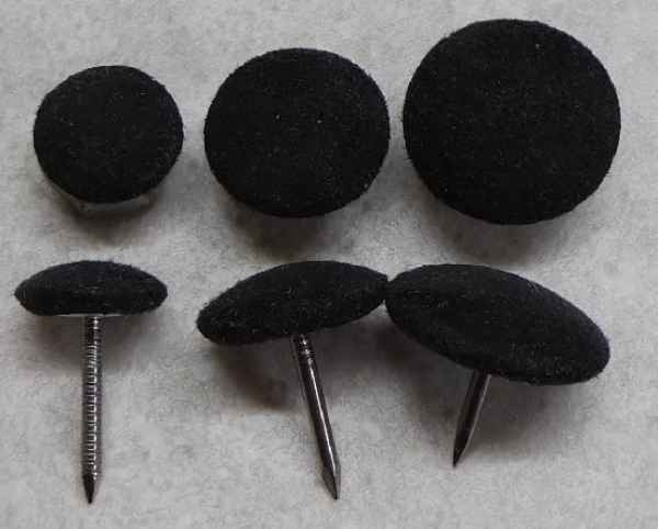 Polsterknöpfe mit Nagel Mikrofaser Schwarz