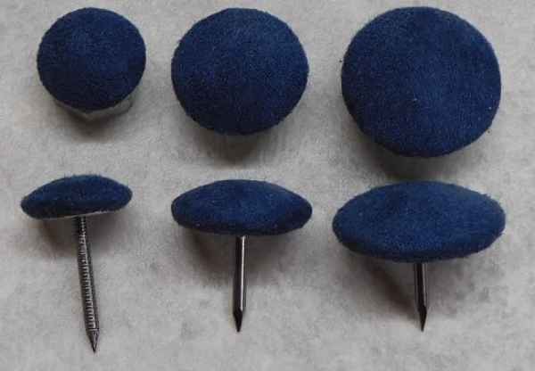 Polsterknöpfe mit Nagel Mikrofaser Blau