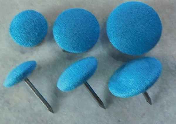 Polsterknöpfe mit Nagel Mikrofaser Türkis