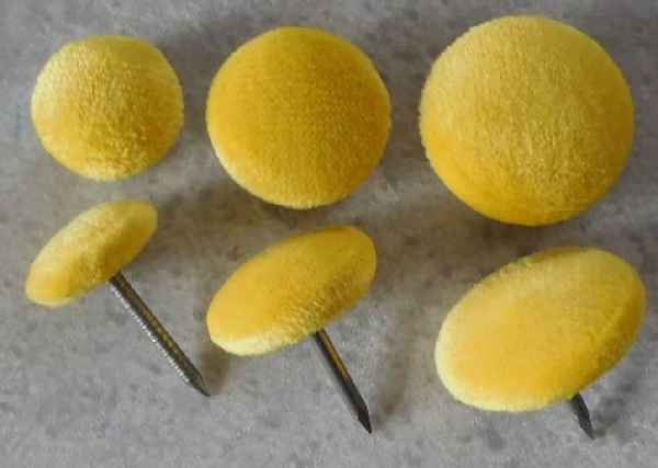 Polsterknöpfe mit Nagel Mikrofaser Gelb