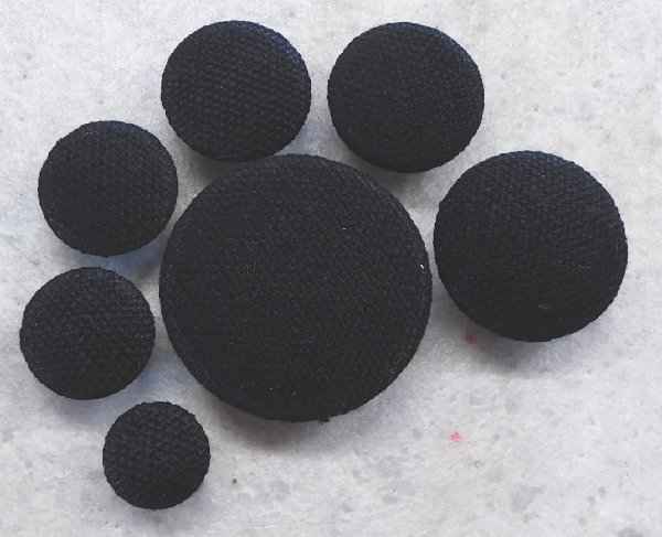 Polsterknöpfe mit Öse mit Baumwolle Schwarz