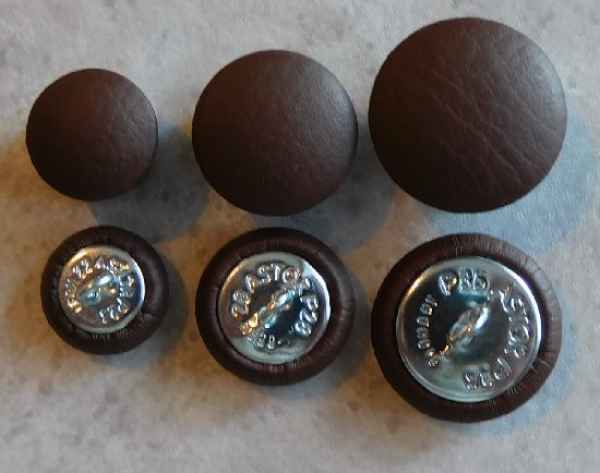 Polsterknöpfe mit Haken mit Echt Leder Kümmel