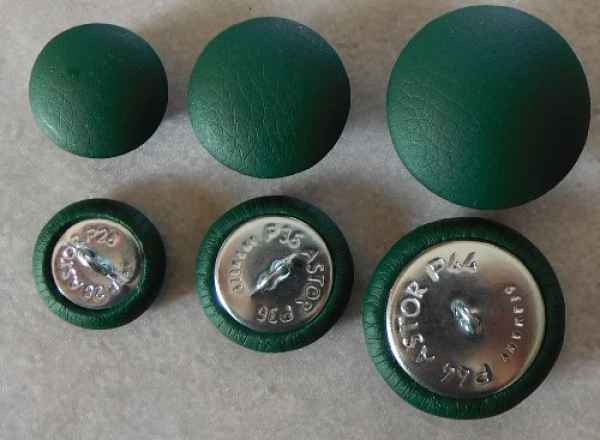 Polsterknöpfe mit Haken Kunstleder Dunkelgrün