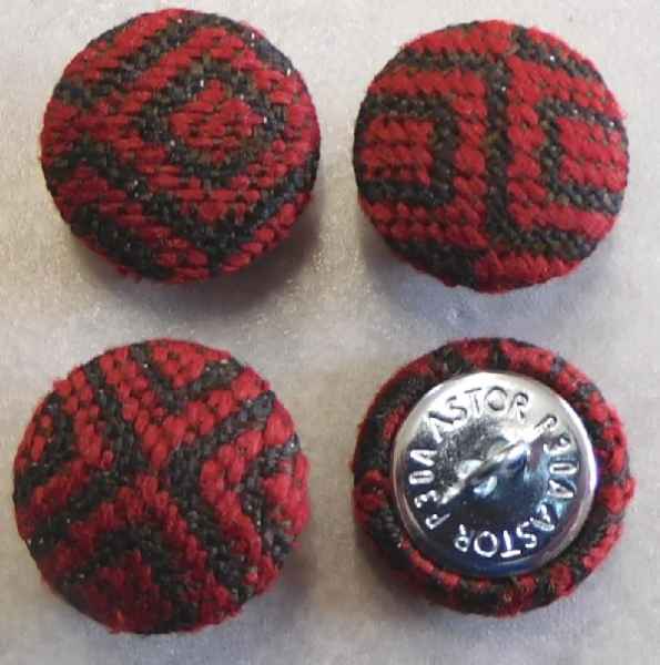 Polsterknöpfe Weinrot - Anthrazit