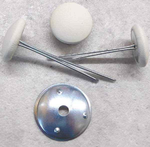 Polsterknöpfe mit Splint Leder Late (Milch)