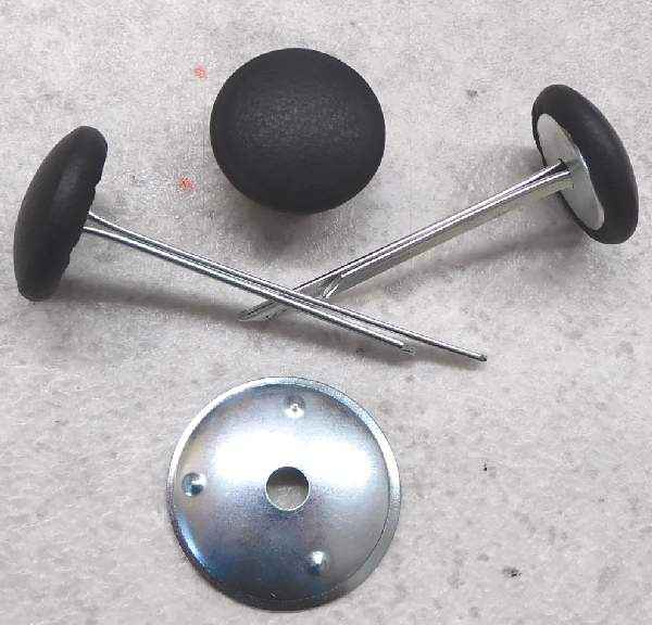 Polsterknöpfe mit Splint Leder Nero (Schwarz)