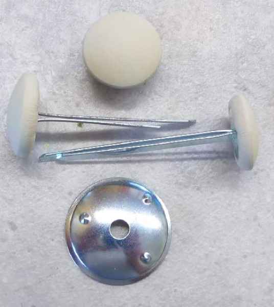 Polsterknöpfe mit Splint Leder Panna (Creme)