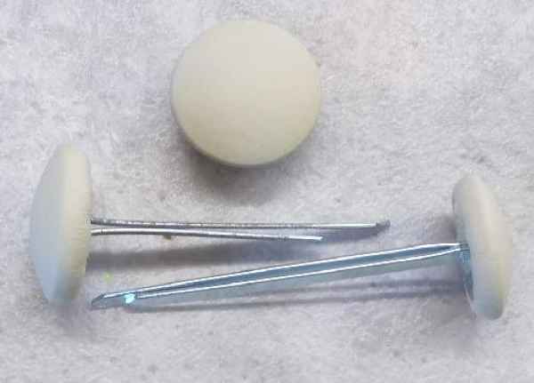 Polsterknöpfe mit Splint Leder Panna (Creme)