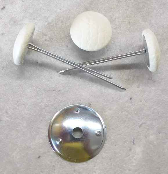 Polsterknöpfe mit Splint Kunstleder Sahne