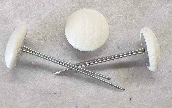 Polsterknöpfe mit Splint Kunstleder Sahne