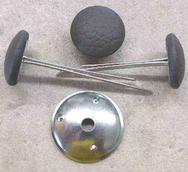 Polsterknöpfe mit Splint Kunstleder Anthrazit