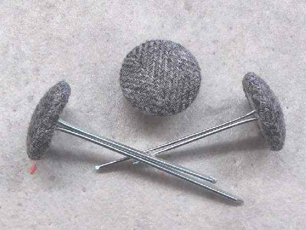 Polsterknöpfe mit Splint Mikrofaser Grau