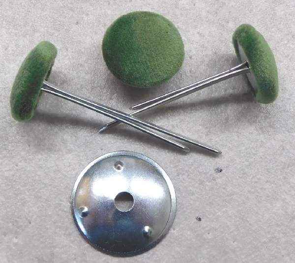 Polsterknöpfe mit Splint Mikrofaser Gras