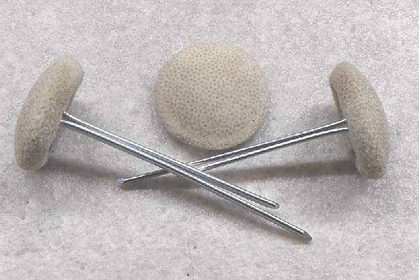 Polsterknöpfe mit Splint Mikrofaser Hellelfenbein