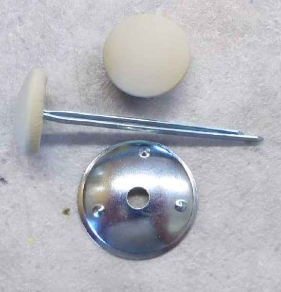 Polsterknöpfe mit Splint Leder Panna (Creme)