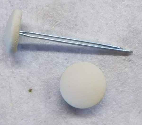 Polsterknöpfe mit Splint Leder Panna (Creme)