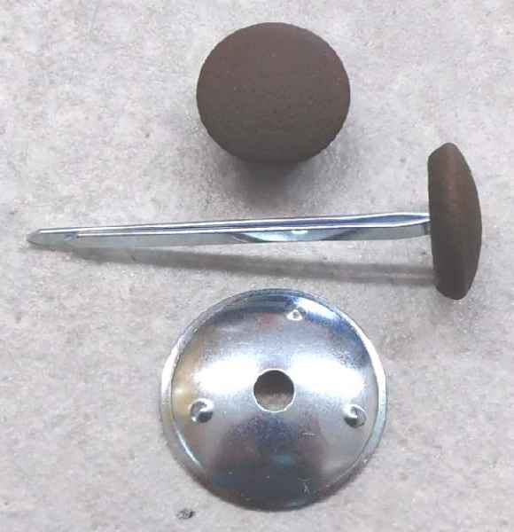 Polsterknöpfe mit Splint Kunstleder Schokolade