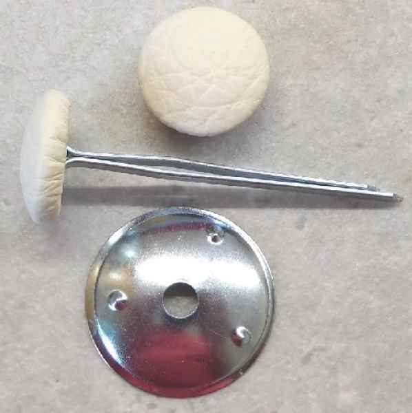 Polsterknöpfe mit Splint Kunstleder Sahne