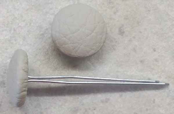 Polsterknöpfe mit Splint Kunstleder Hellgrau