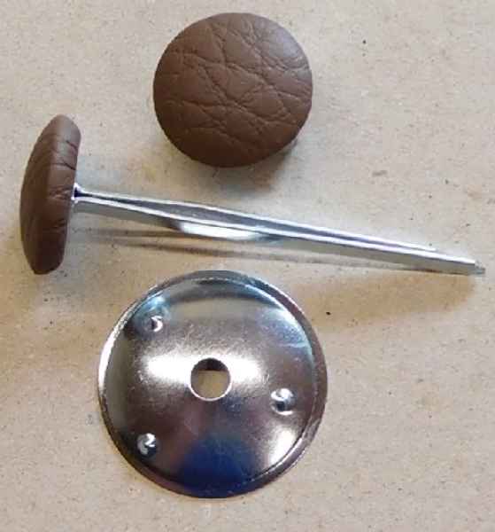 Polsterknöpfe mit Splint Kunstleder Schokolade