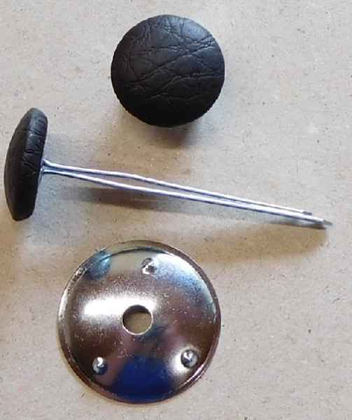 Polsterknöpfe mit Splint Kunstleder Schwarzbraun