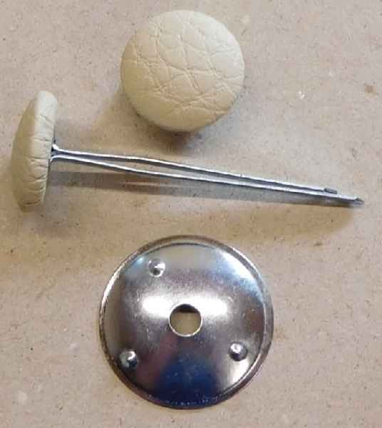 Polsterknöpfe mit Splint Kunstleder Elfenbein