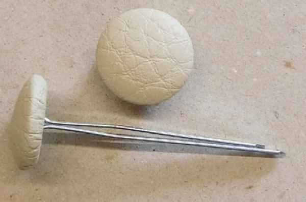 Polsterknöpfe mit Splint Kunstleder Elfenbein