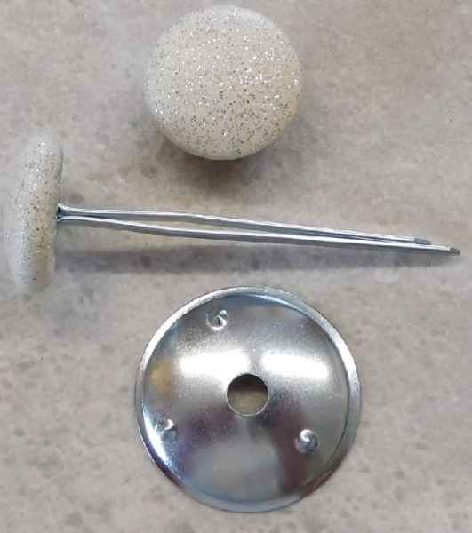 Polsterknöpfe mit Splint Kunstleder Weiß Glitter