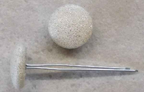Polsterknöpfe mit Splint Kunstleder Weiß Glitter