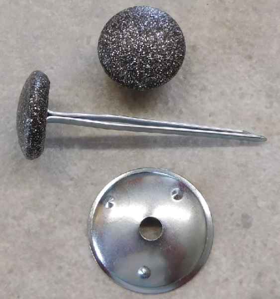Polsterknöpfe mit Splint Kunstleder Grau Glitter