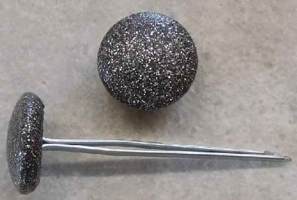 Polsterknöpfe mit Splint Kunstleder Grau Glitter