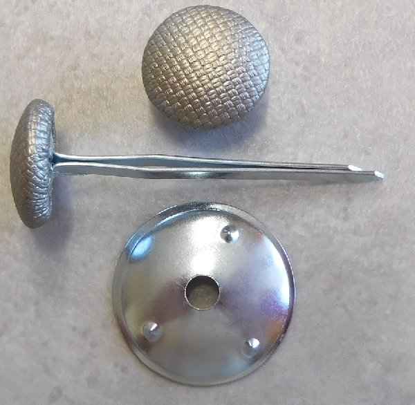 Polsterknöpfe mit Splint Kunstleder Messing Hell
